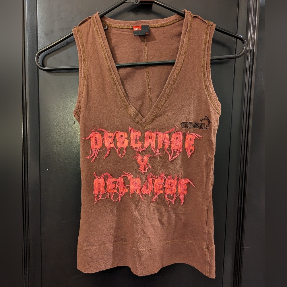Diesel Sleeveless Cotton V-neck